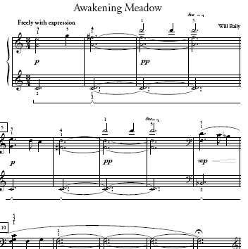 Awakening Meadow Sheet Music and Sound Files for Piano Students